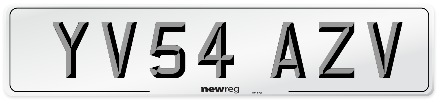YV54 AZV Number Plate from New Reg